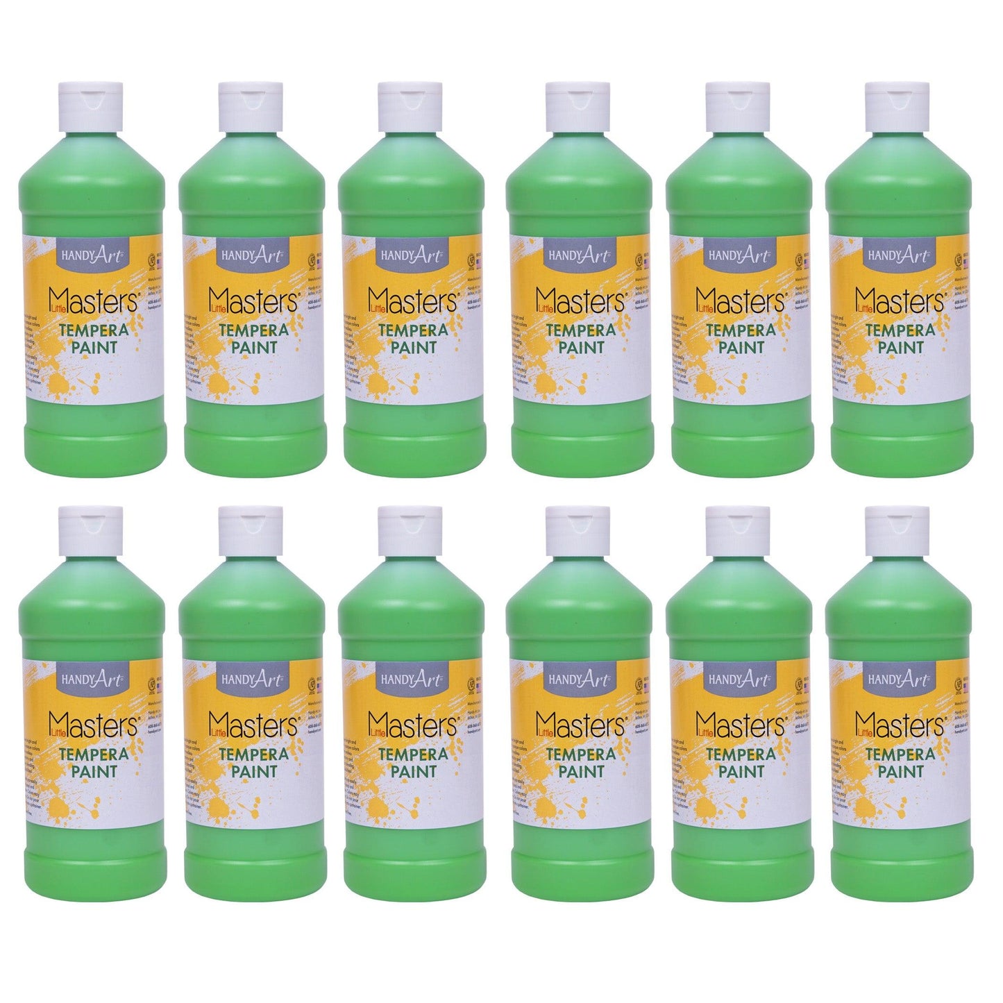 Little Masters® Tempera Paint, Light Green, 16 oz., Pack of 12 - Loomini