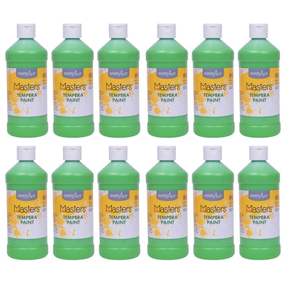 Little Masters® Tempera Paint, Light Green, 16 oz., Pack of 12 - Loomini