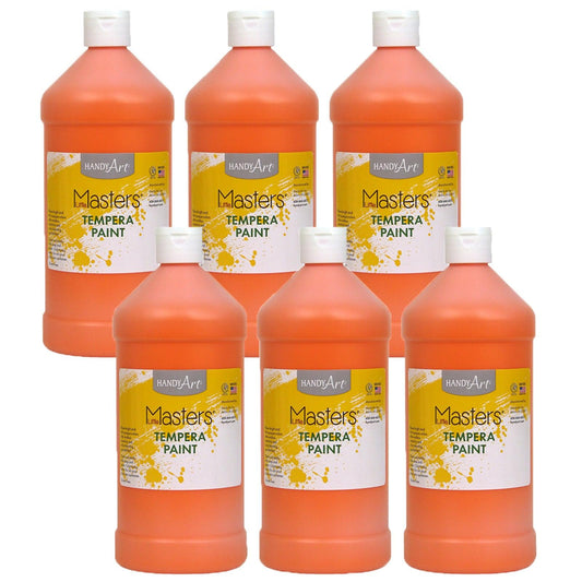 Little Masters® Tempera Paint, Orange, 32 oz., Pack of 6 - Loomini