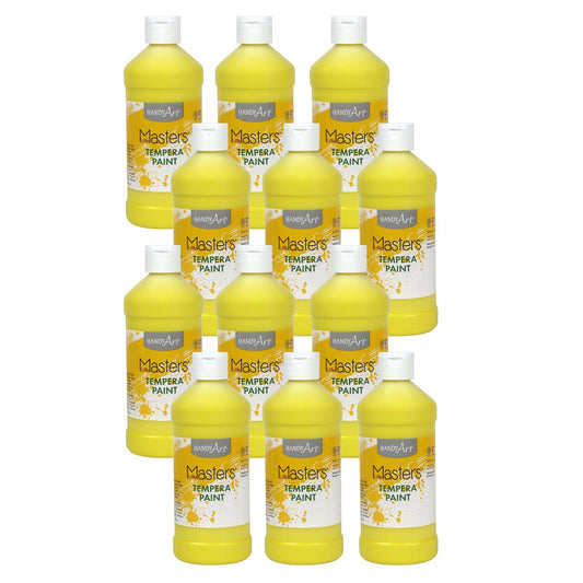 Little Masters® Tempera Paint, Yellow, 16 oz., Pack of 12 - Loomini