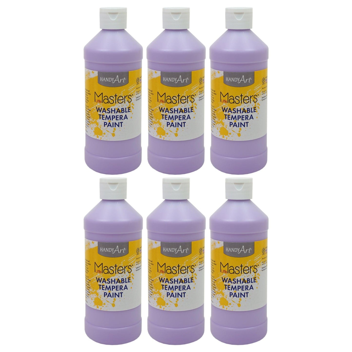 Little Masters® Washable Tempera Paint, 16 oz., Light Purple, Pack of 6 - Loomini