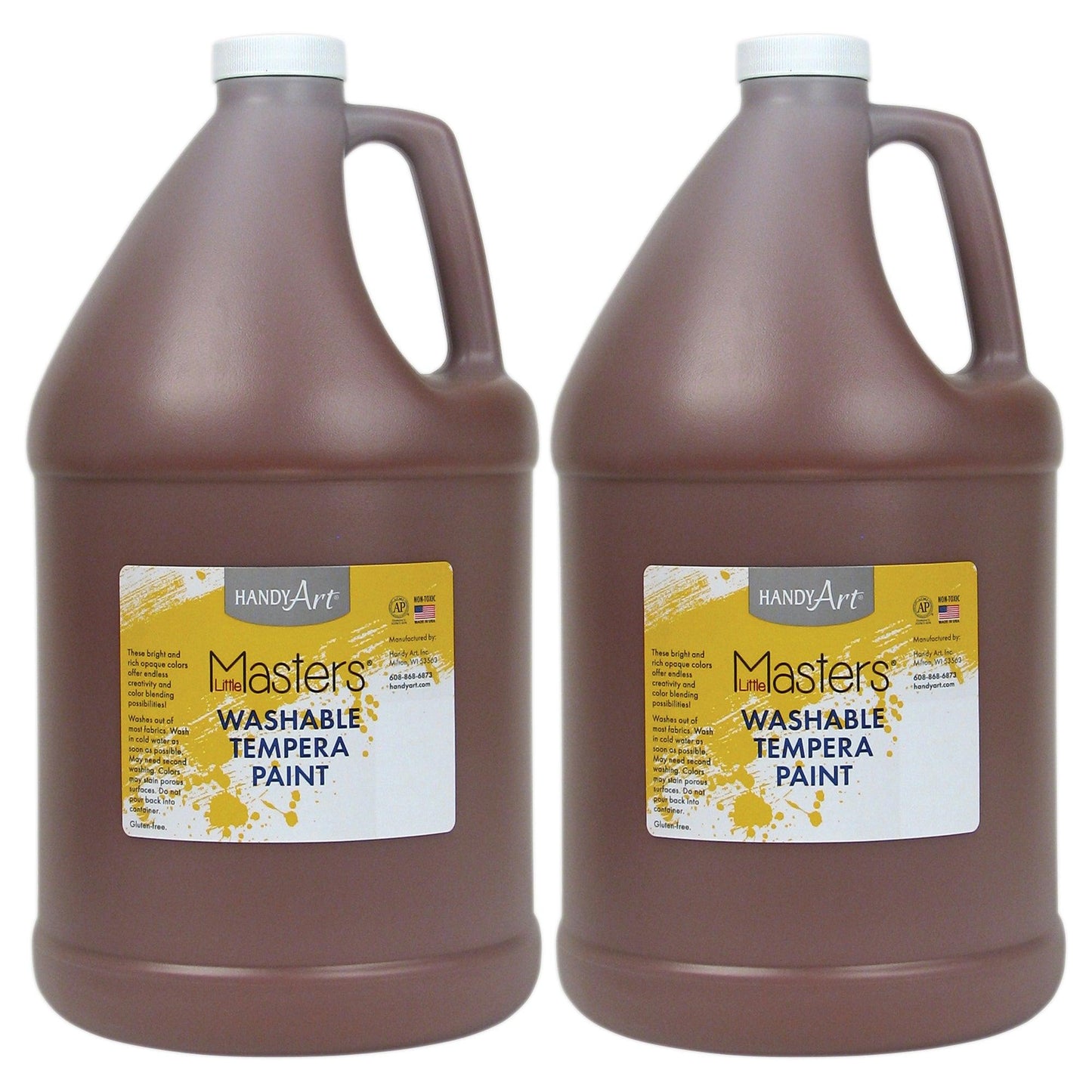 Little Masters® Washable Tempera Paint, Brown, Gallon, Pack of 2 - Loomini