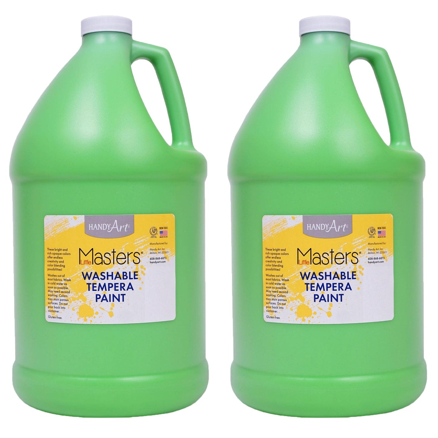 Little Masters® Washable Tempera Paint, Light Green, Gallon, Pack of 2 - Loomini
