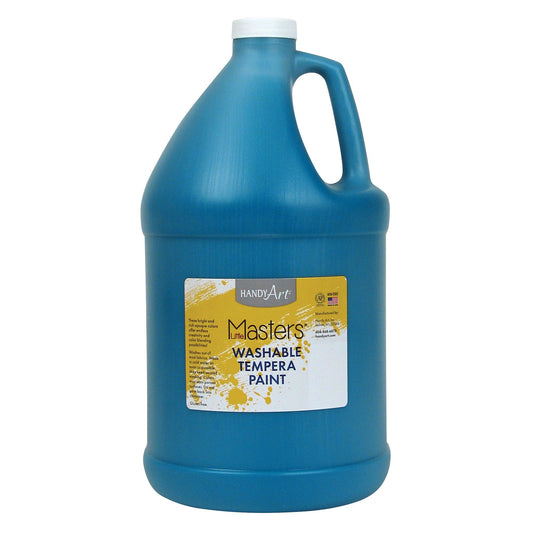 Little Masters® Washable Tempera Paint, Turquoise, Gallon - Loomini