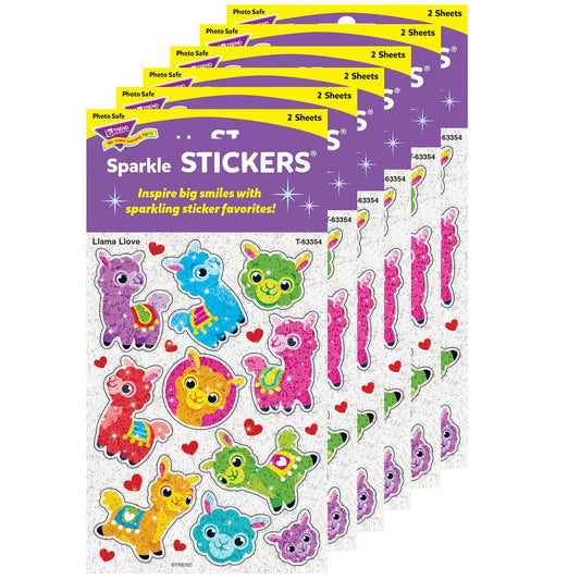 Llama Llove Sparkle Stickers®, 20 Per Pack, 6 Packs - Loomini