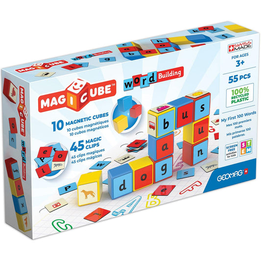 Magicube™ Word Building Set, Recycled, 55 Pieces - Loomini