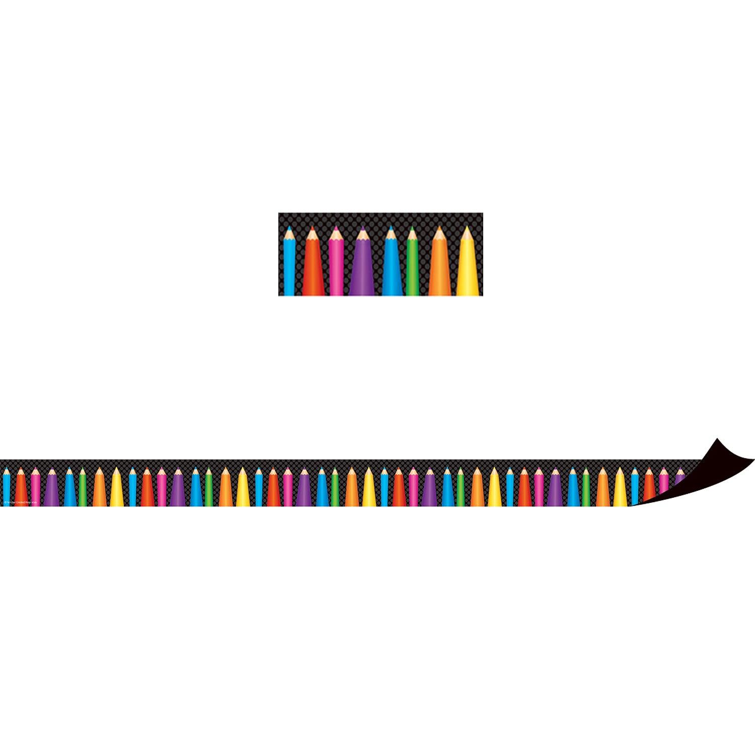 Magnetic Borders, Colored Pencils, 24 Feet Per Pack, 3 Packs - Loomini