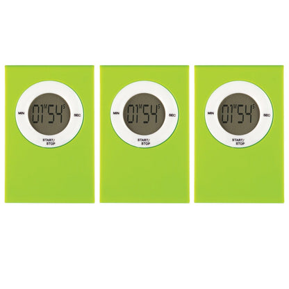 Magnetic Digital Timer, Lime, Pack of 3 - Loomini