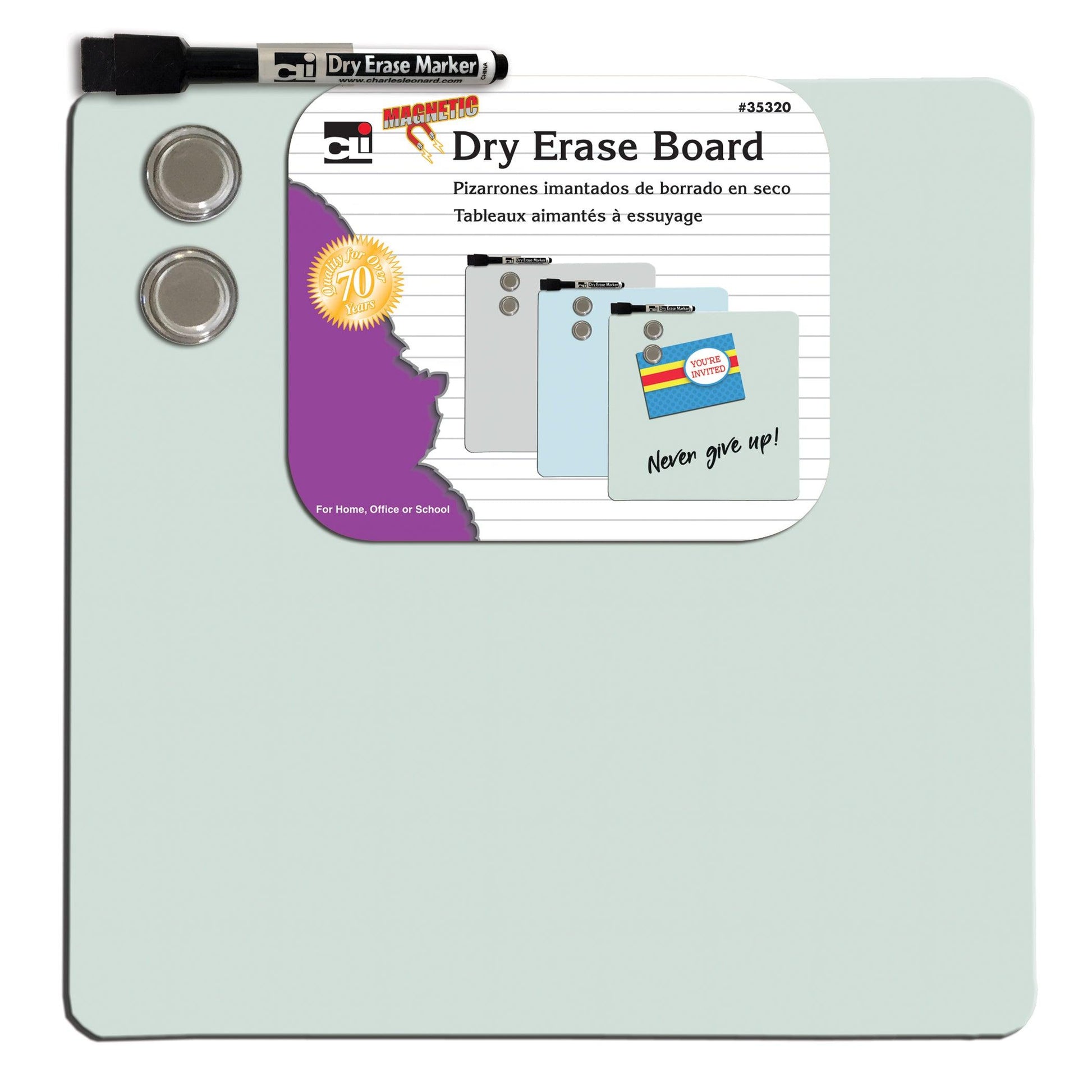 Magnetic Dry Erase Board with Marker & Magnets, Unframed, 11.5" x 11.5", Pack of 6 - Loomini