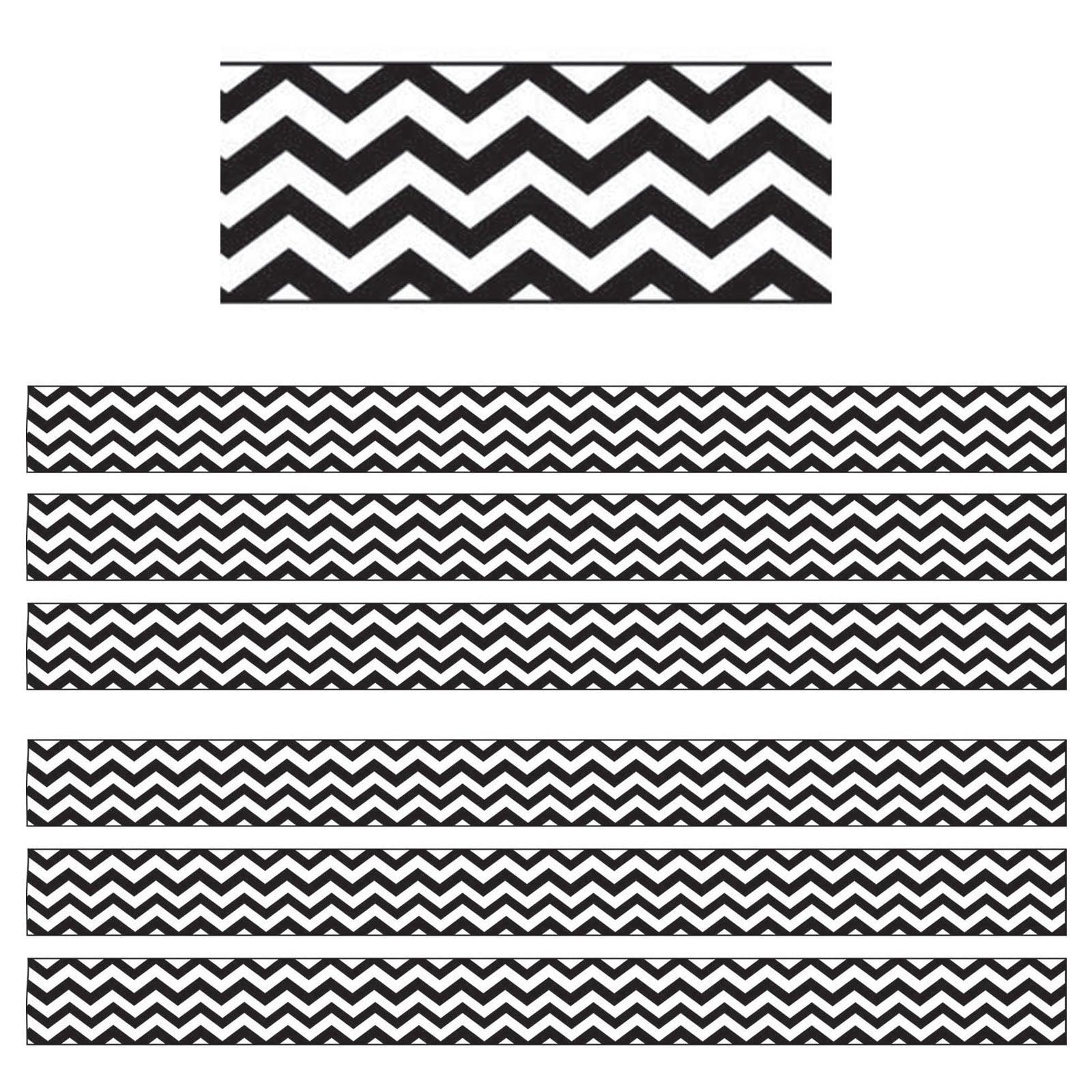 Magnetic Magi-Strips, Black Chevron, 12 Feet Per Pack, 6 Packs - Loomini