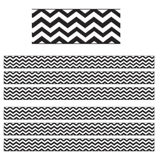 Magnetic Magi-Strips, Black Chevron, 12 Feet Per Pack, 6 Packs - Loomini