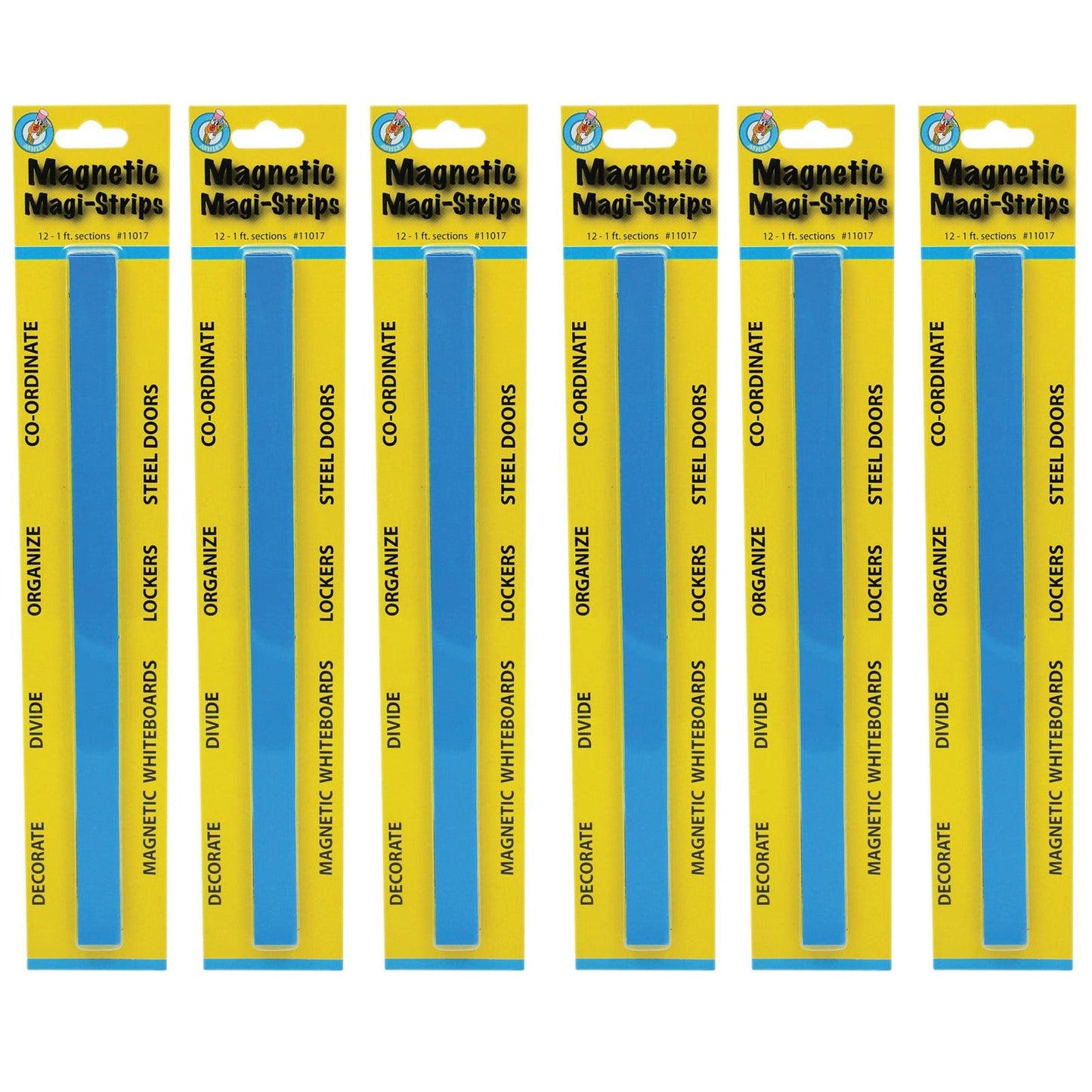 Magnetic Magi-Strips, Blue, 12 Feet Per Pack, 6 Packs - Loomini