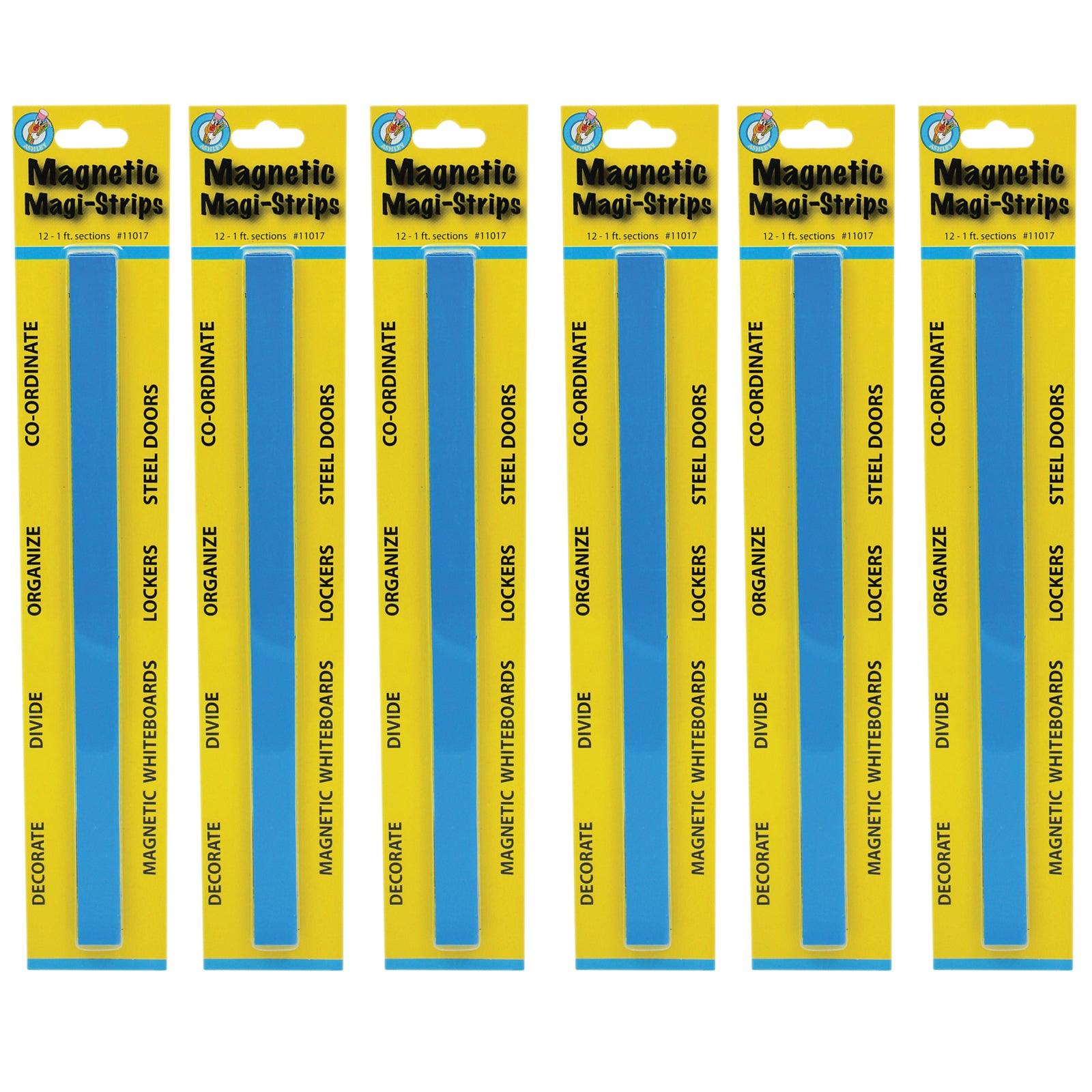 Magnetic Magi-Strips, Blue, 12 Feet Per Pack, 6 Packs - Loomini