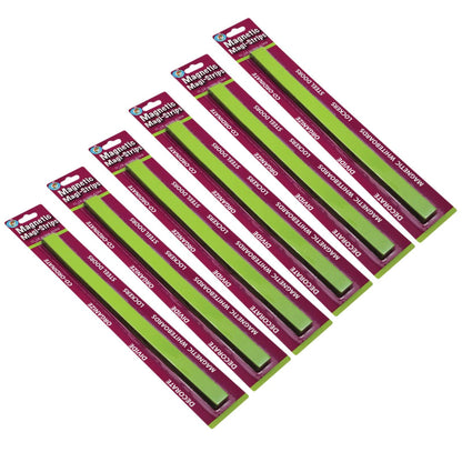 Magnetic Magi-Strips, Lime Green, 12 Feet Per Pack, 6 Packs - Loomini