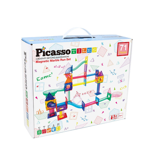Magnetic Marble Run, 71 Pieces - Loomini