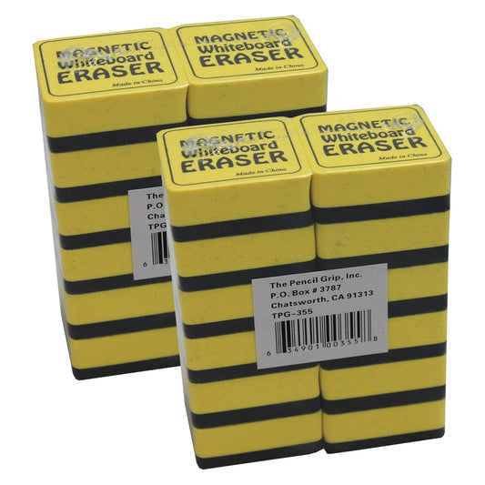 Magnetic Whiteboard Eraser, 2" x 2", Yellow, 12 Per Pack, 2 Packs - Loomini