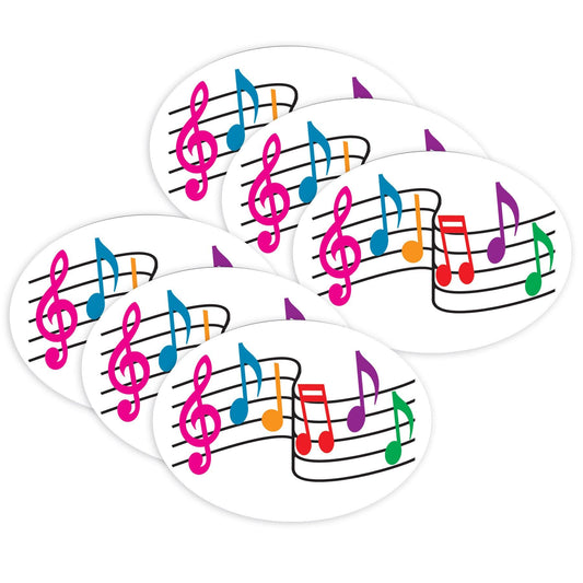 Magnetic Whiteboard Eraser, Music Notes, Pack of 6 - Loomini