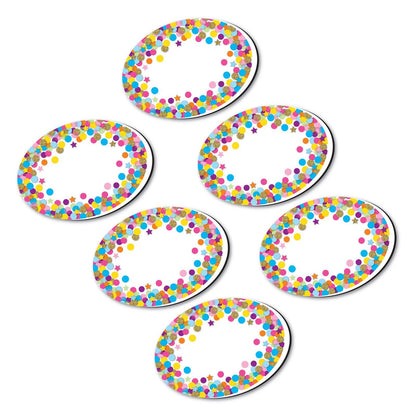 Magnetic Whiteboard Eraser, Oval Confetti, Pack of 6 - Loomini