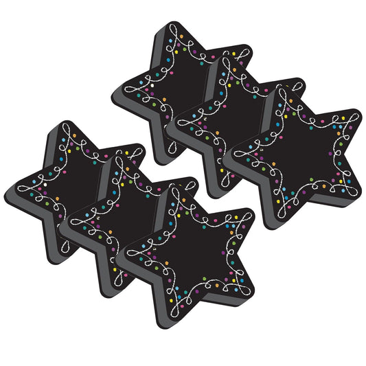 Magnetic Whiteboard Erasers, Star Chalk, Pack of 6 - Loomini