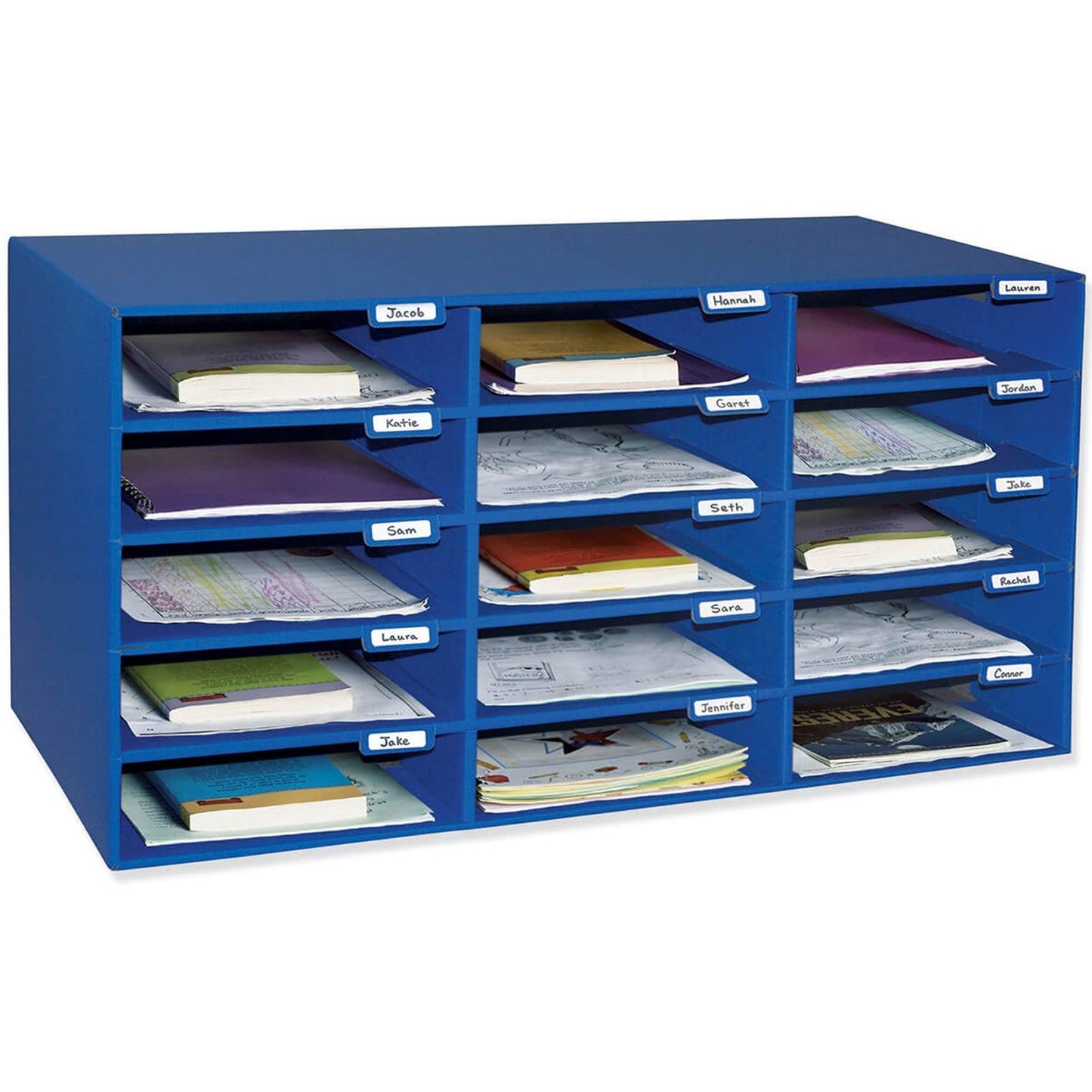 Mailbox, 15-Slot, Blue, 16-3/8"H x 31-1/2"W x 12-7/8"D - Loomini