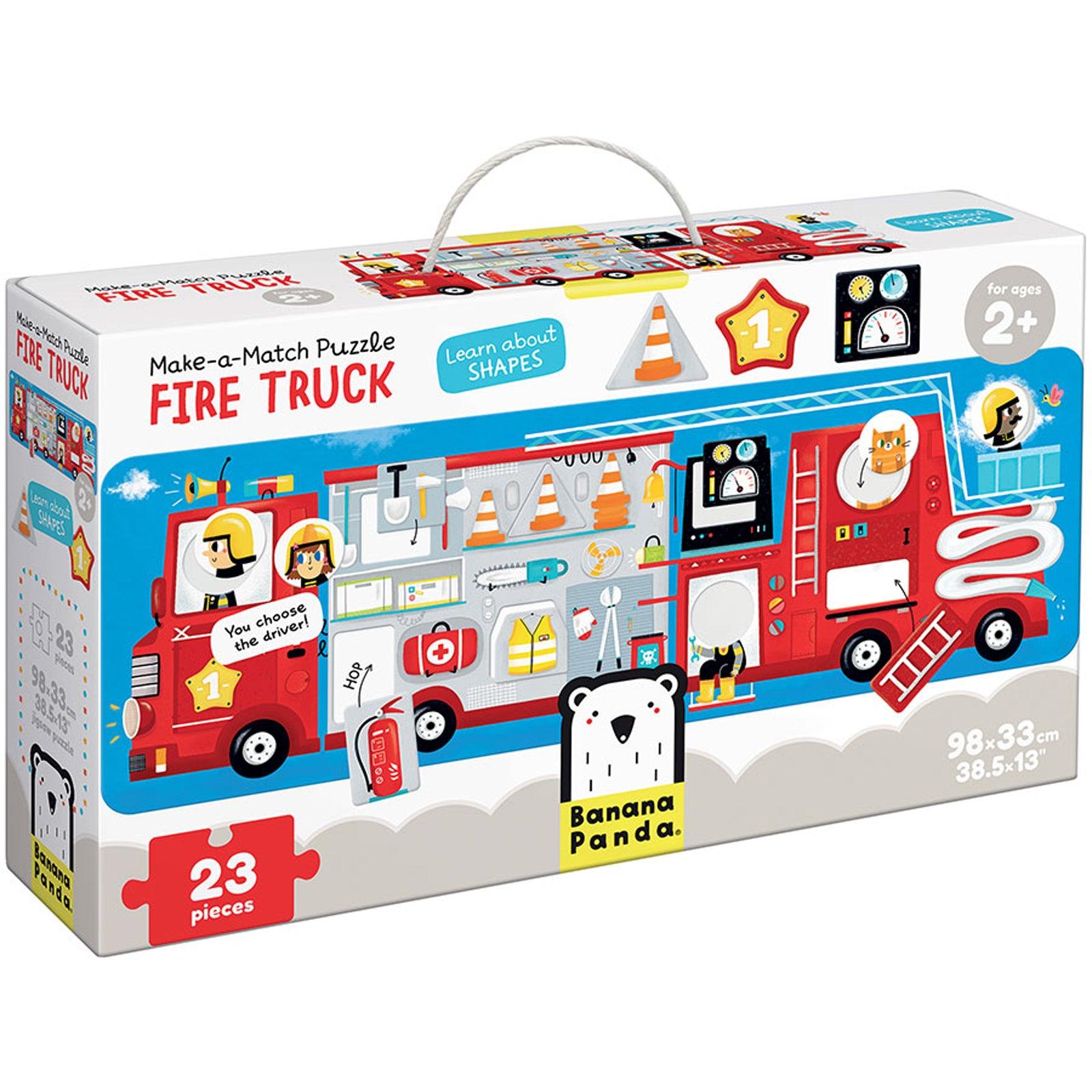 Make-a-Match Puzzle Fire Truck - Loomini