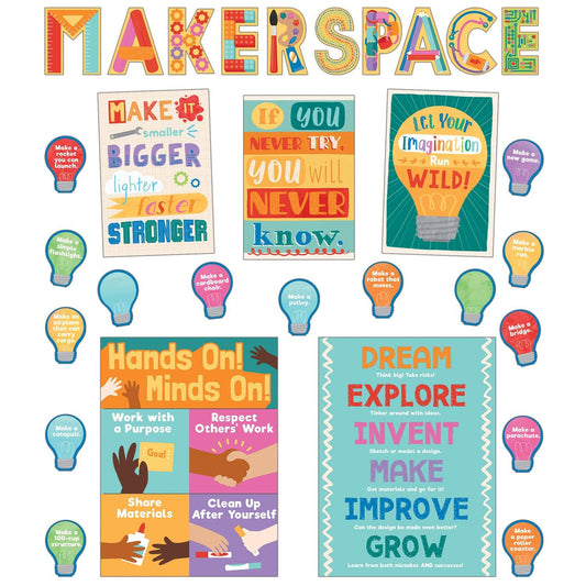 Makerspace Bulletin Board Set, 33 Pieces - Loomini