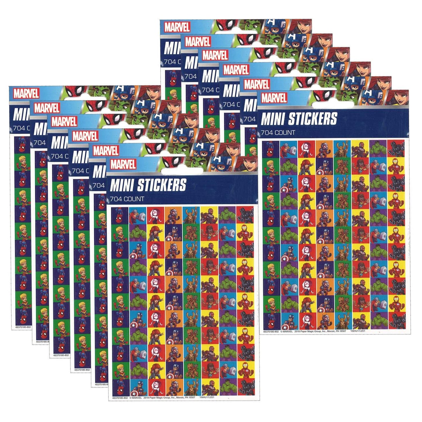 Marvel™ Super Hero Adventure Mini Stickers, 704 Per Pack, 12 Packs - Loomini