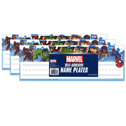 Marvel™ Super Hero Self-Adhesive Name Plates, 36 Per Pack, 3 Packs - Loomini