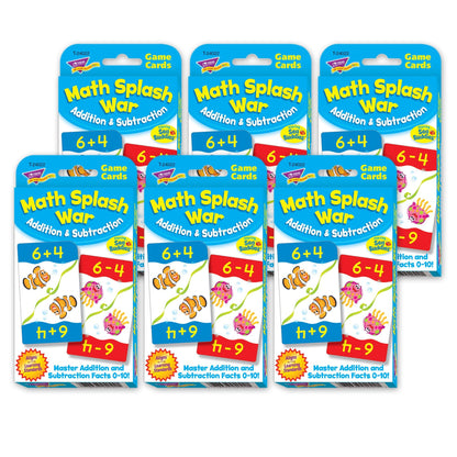 Math Splash War Addition & Subtraction Challenge Cards®, 6 Packs - Loomini