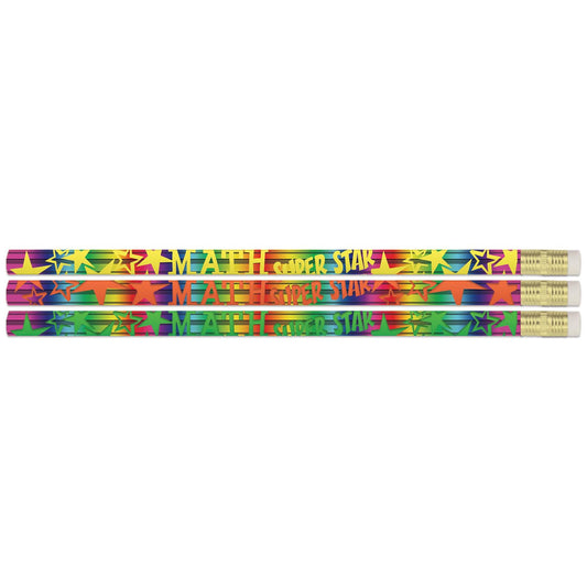 Math Super Star Pencils, 12 Per Pack, 12 Packs - Loomini