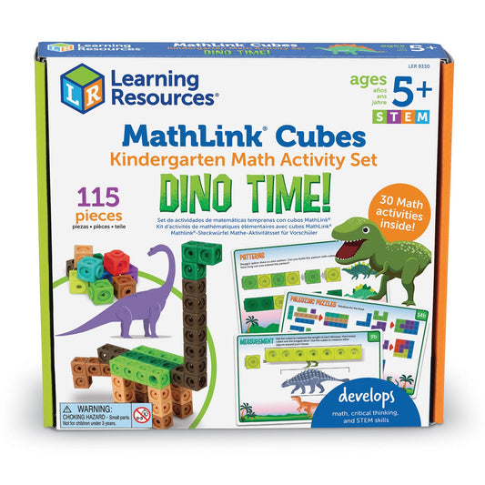 Mathlink® Cubes Kindergarten Math Activity Set: Dino Time! - Loomini
