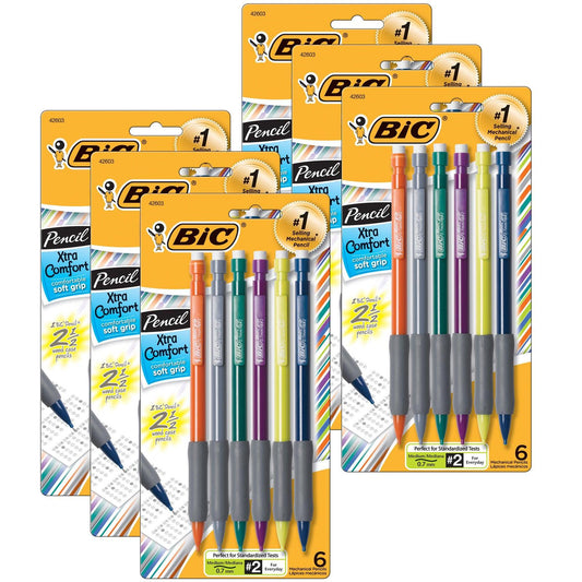 Matic Grip® Mechanical Pencils, 0.7mm, 5 Per Pack, 6 Packs - Loomini