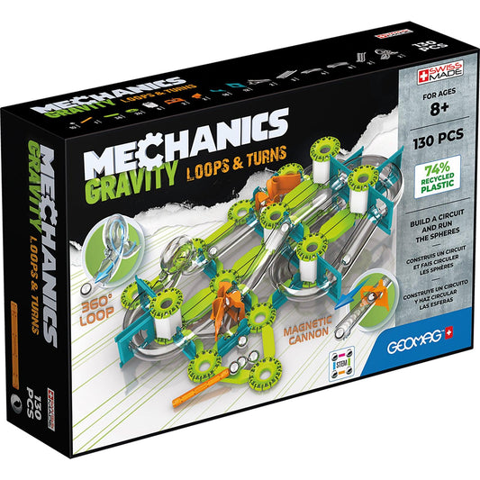 Mechanics Gravity Loops & Turns Recycled, 130 Pieces - Loomini
