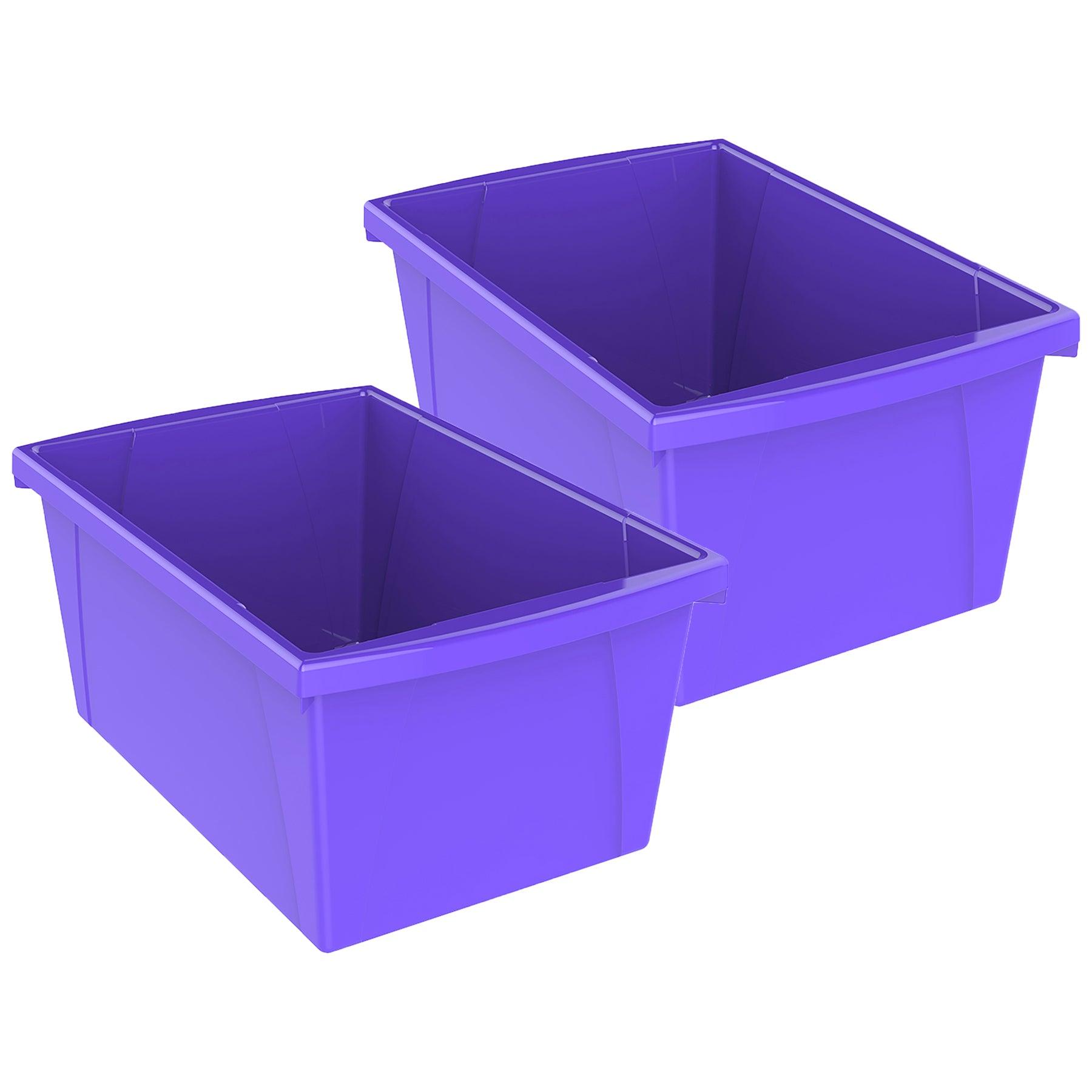 Medium Classroom Storage Bin, Purple, Pack of 2 - Loomini