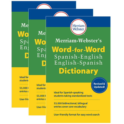 Merriam-Webster's Word-for-Word Spanish-English Dictionary, Pack of 3 - Loomini