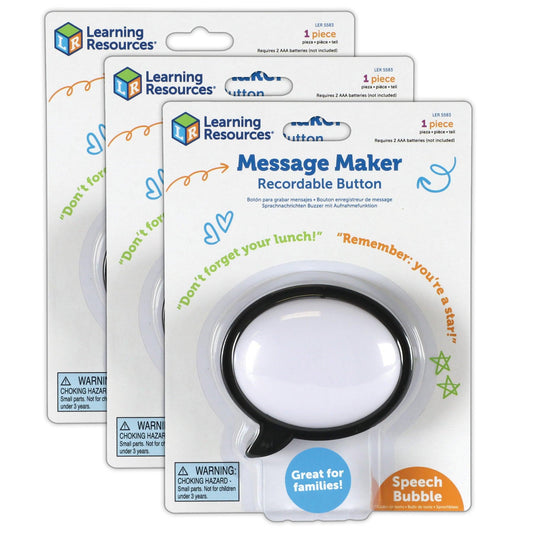 Message Recorder - Speech Bubble, Pack of 3 - Loomini