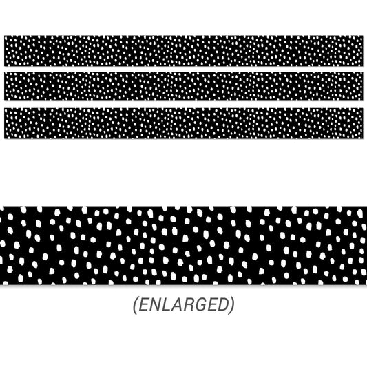 Messy Dots on Black EZ Border, 48 Feet Per Pack, 3 Packs - Loomini