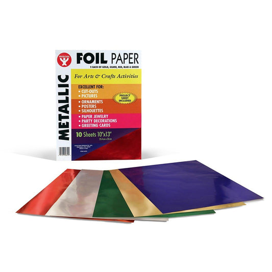 Metallic Foil Paper Assortment, 10 Sheets Per Pack, 6 Packs - Loomini