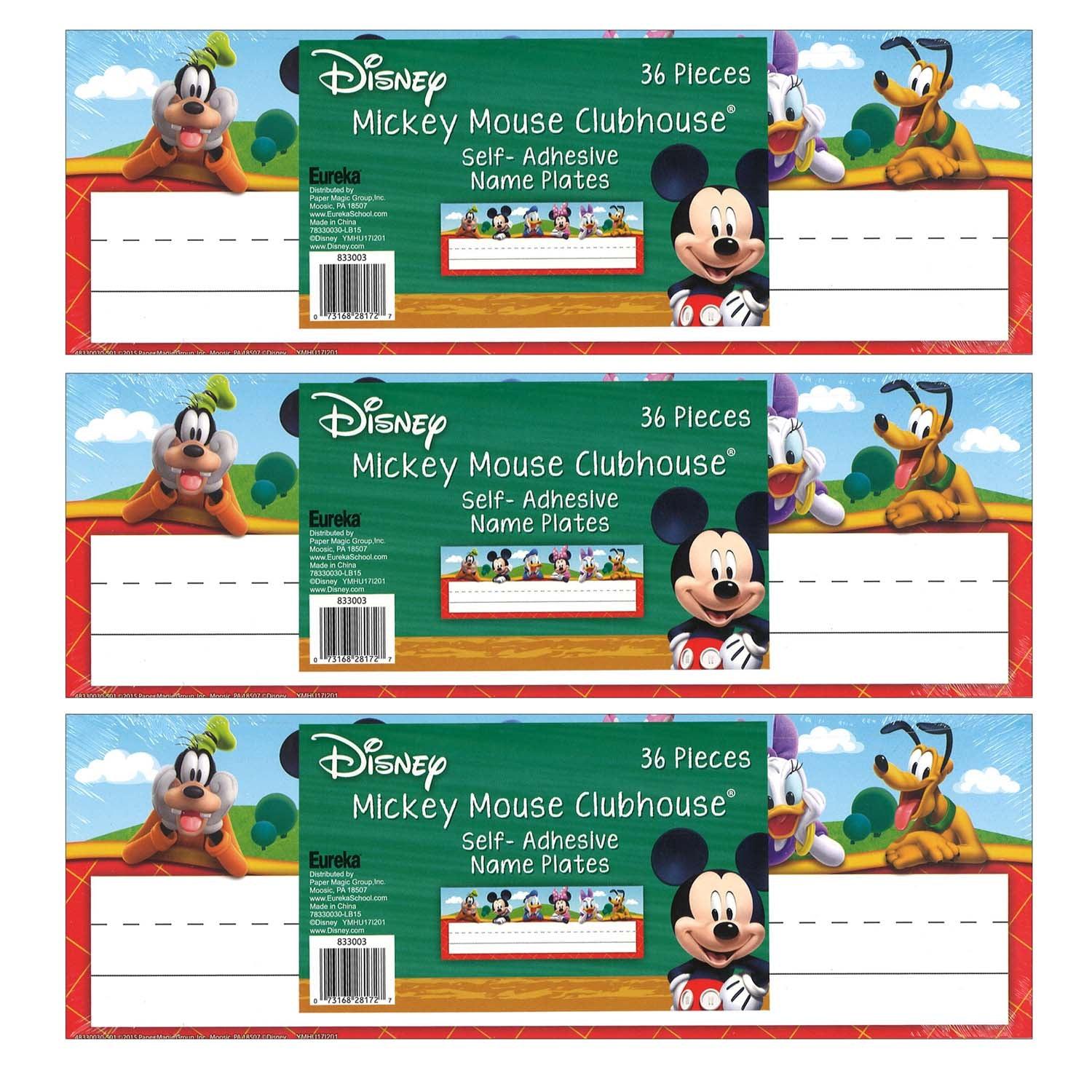 Mickey Mouse Clubhouse® Self-Adhesive Name Plates, 36 Per Pack, 3 Packs - Loomini