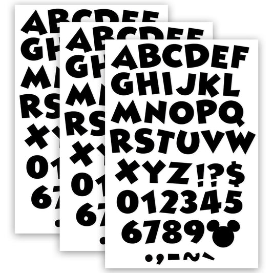 Mickey Mouse® Throwback Black Deco Letters, 216 Characters Per Pack, 3 Packs - Loomini