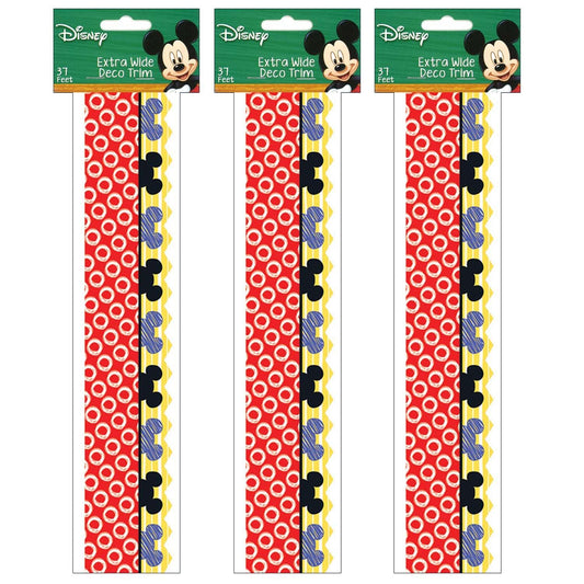 Mickey® Color Pop! Peeking Head Extra Wide Deco Trim®, 37 Feet Per Pack, 3 Packs - Loomini