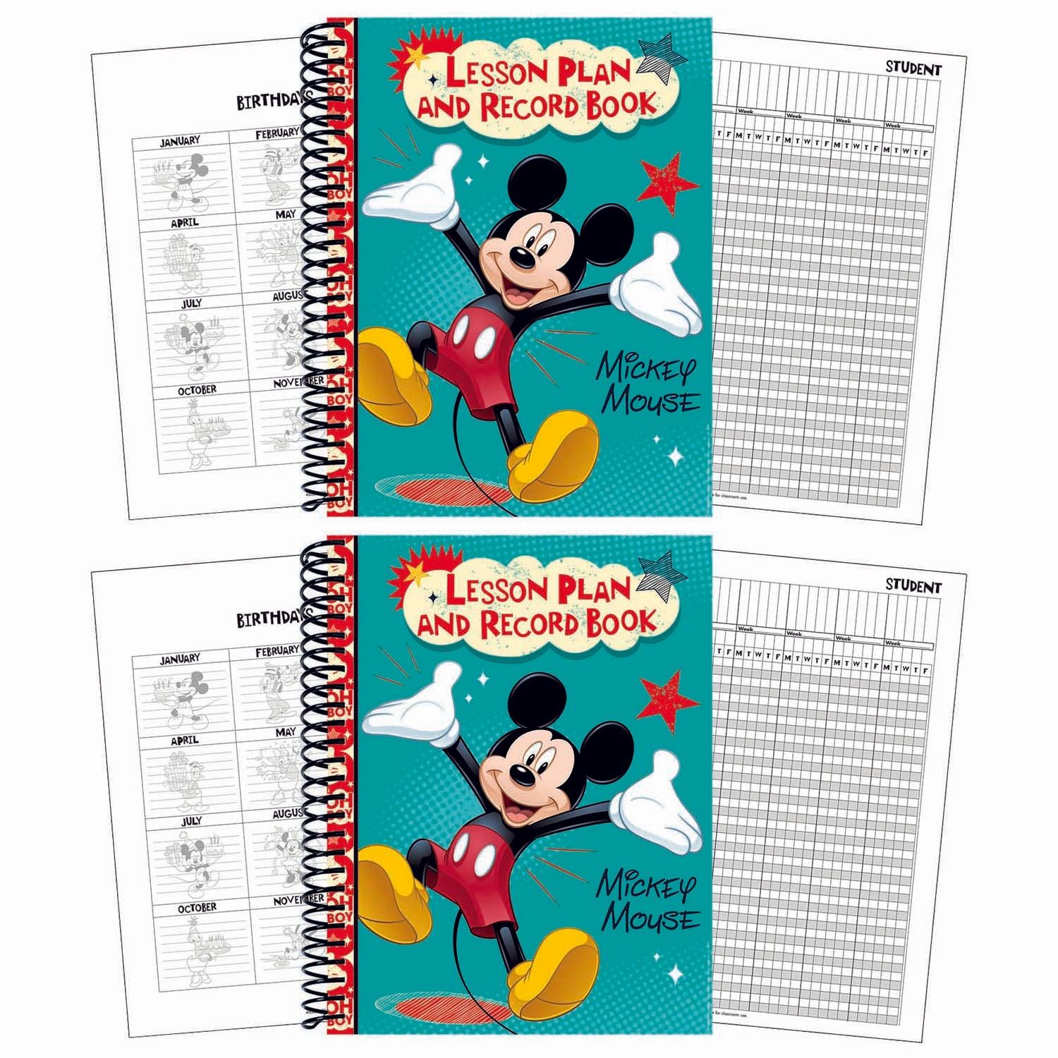 Mickey® Lesson Plan & Record Book, Pack of 2 - Loomini