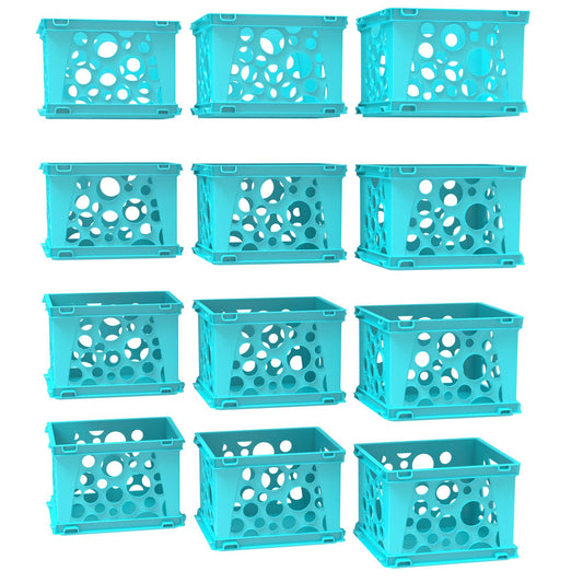 Mini Crate, Teal, 12-Pack - Loomini