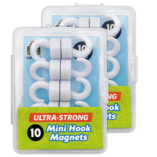 Mini Hook Magnets, 10 Per Pack, 2 Packs - Loomini