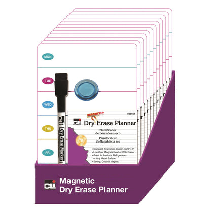Mini Magnetic Dry Erase Planning Boards with Marker & Magnet, Set of 12 - Loomini