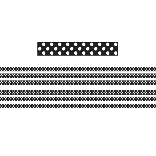 Mini Magnetic Magi-Strips, B/W Dots, 24 Feet Per Pack, 6 Packs - Loomini