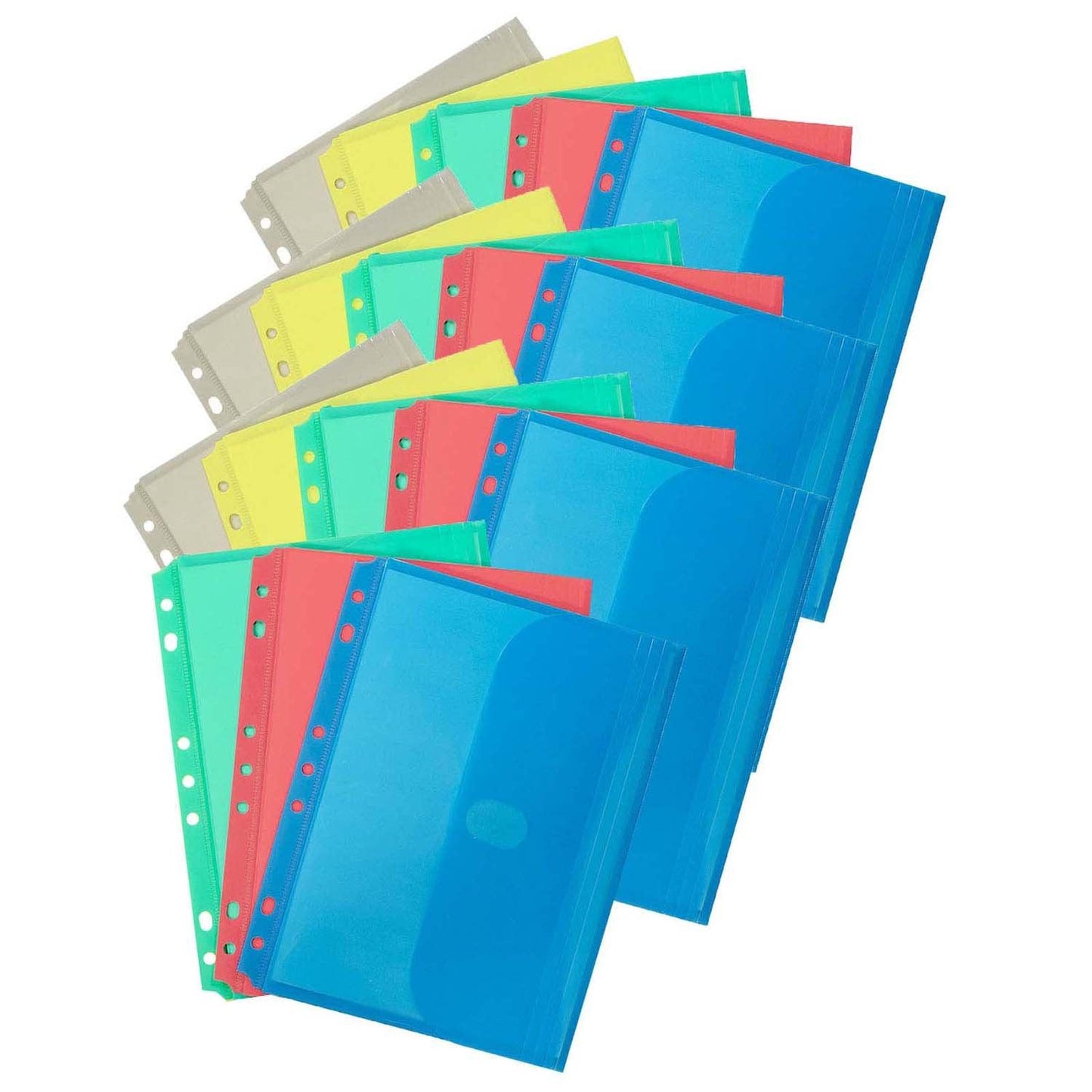 Mini Size Binder Pocket, Side Loading, Assorted, Pack of 18 - Loomini