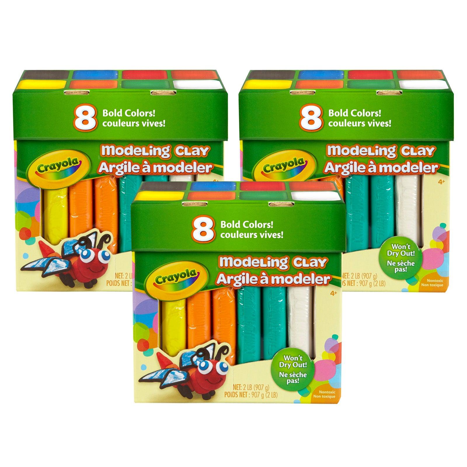 Modeling Clay, 2 lb. Jumbo Assortment, 8 Colors Per Box, 3 Boxes ...