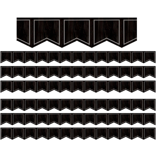 Modern Farmhouse Black Pennants Die-Cut Border Trim, 35 Feet, 6 Packs - Loomini