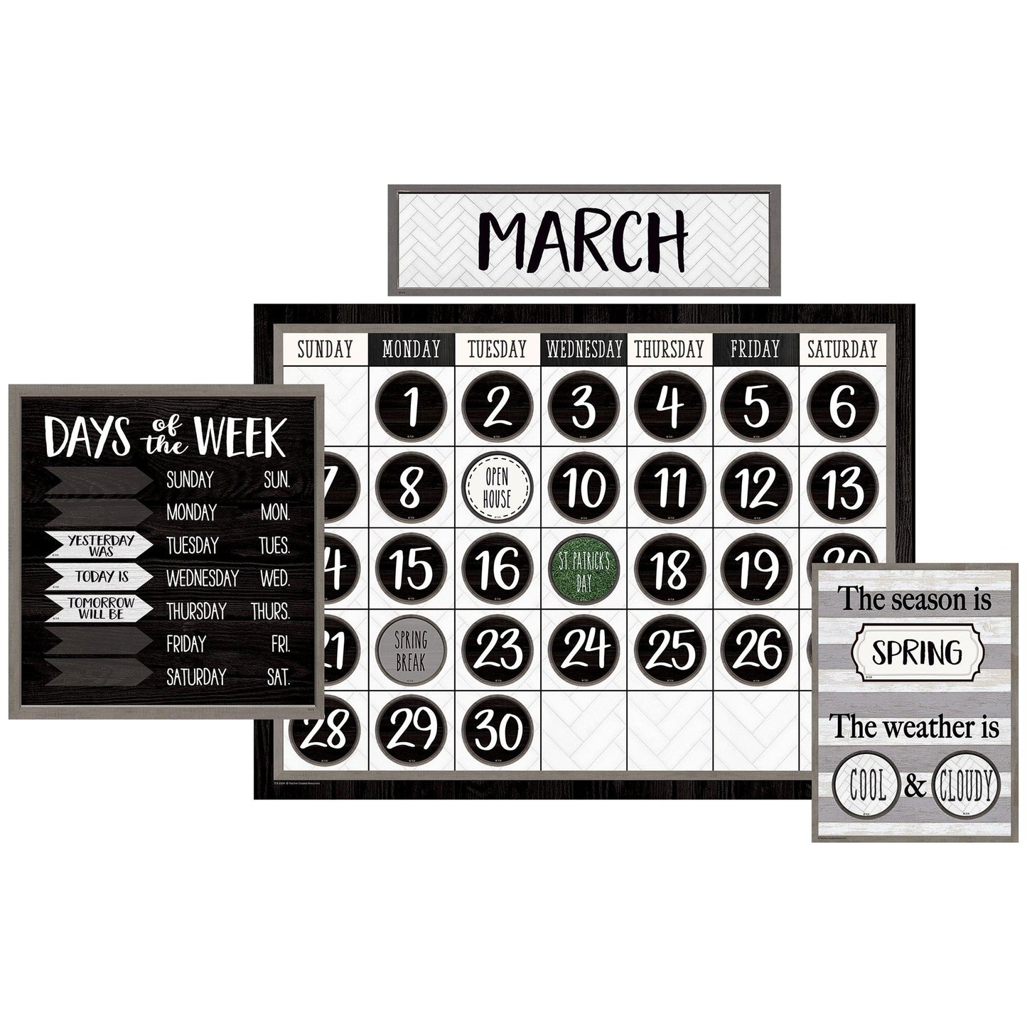 Modern Farmhouse Calendar Bulletin Board - Loomini